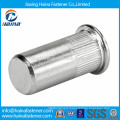 Stainless steel flat head knurled body rivet nut with close end